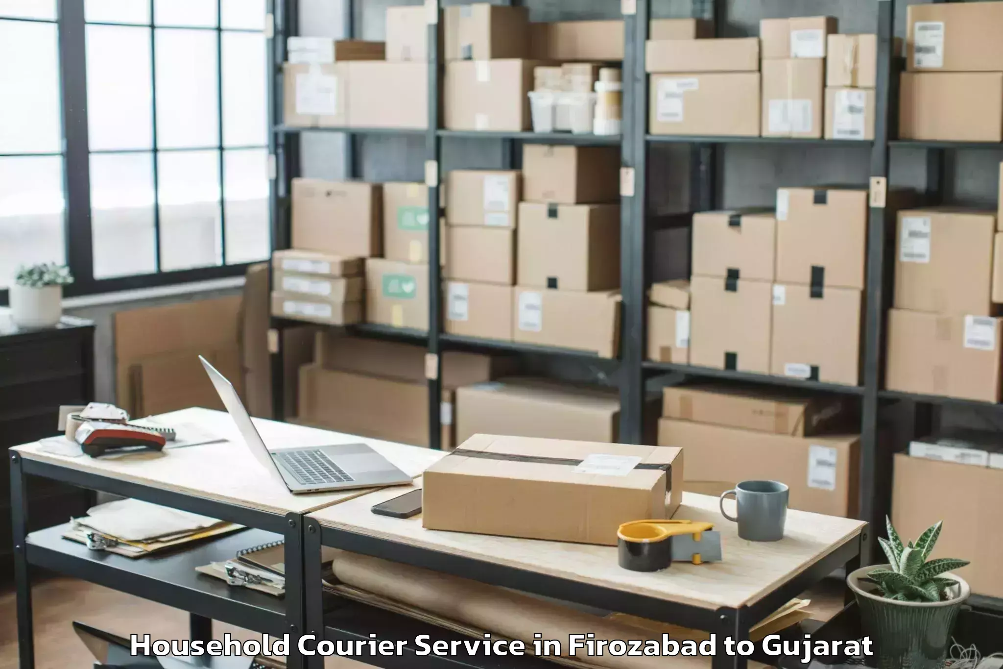 Leading Firozabad to Sutrapada Household Courier Provider